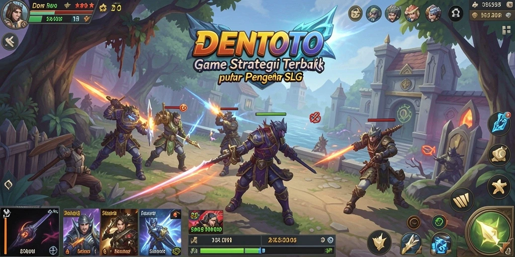 Tangkapan layar gameplay DENTOTO menunjukkan strategi yang mendebarkan dan pertarungan intens.