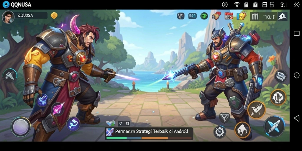 Screenshot gameplay QQNUSA menampilkan aksi strategis di medan perang.